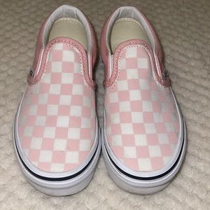 Vans 11.5 Pink/White Checkered Slip-on